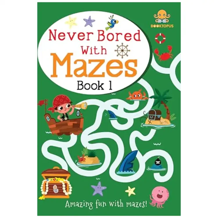 Never Bored With Mazes Book 1 paperback by Booktopus ISBN 9789365690484 maze activity book for kids Sri Lanka