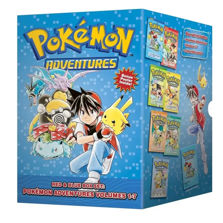 Pokemon Adventures Red & Blue Box Set Vol. 1-7 paperback manga by Hidenori Kusaka – children’s adventure fantasy action series