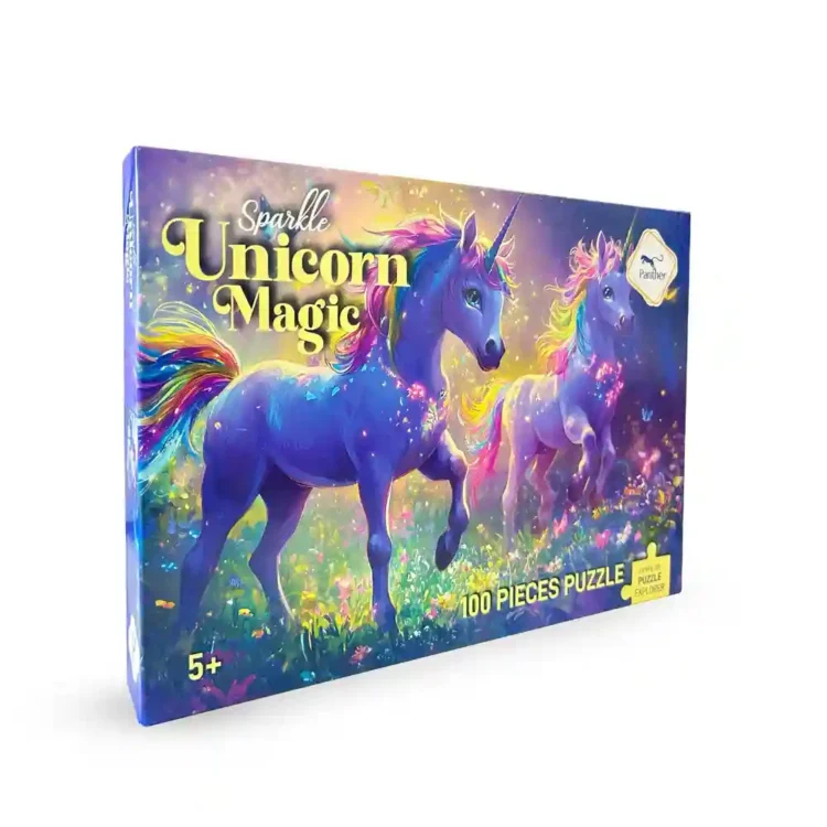 100 PCS Puzzle Sparkle Unicorn Magic jigsaw puzzle for children Sri Lanka