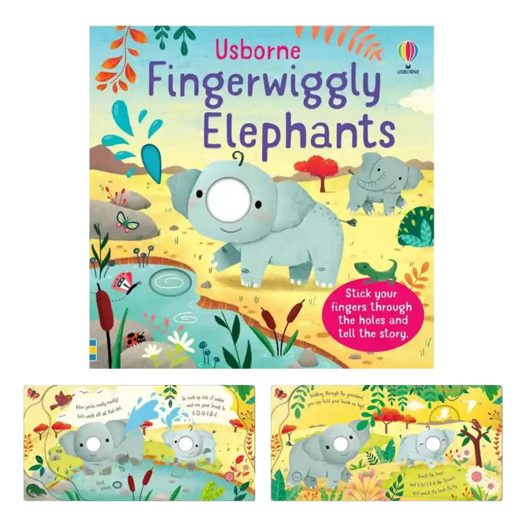 Fingerwiggly Elephants Board Book by Felicity Brooks ISBN 9781474986793 Usborne Sri Lanka